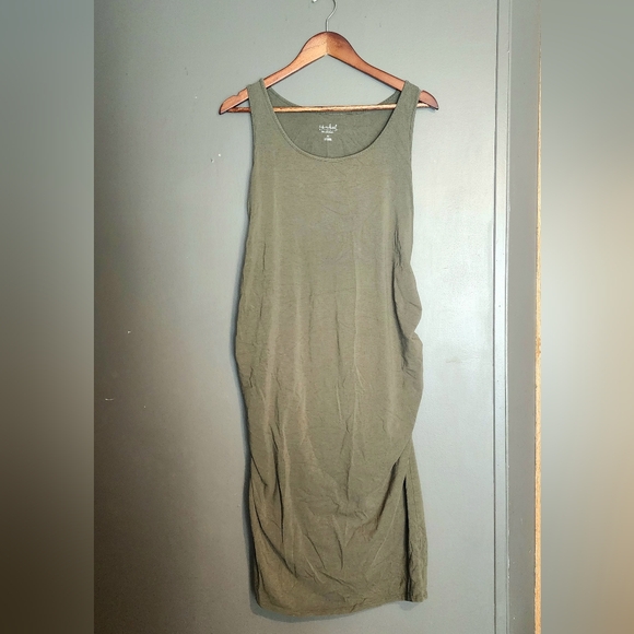Isabel Maternity by Ingrid & Isabel Dresses & Skirts - Isabel Maternity Olive Green Maternity Tabk Dress Bodycon Midi Dress Size Xl